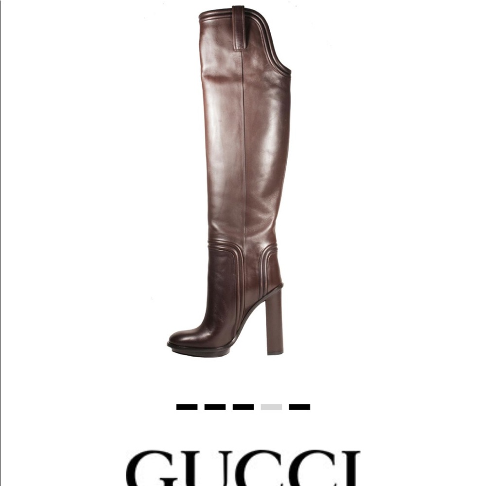 Beautiful Lifford Gucci knee high boots in cocoa